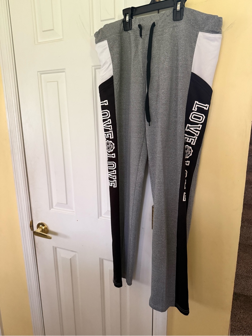 Women's Grey Colorblock Track Joggers with 'LOVE' Side Panel